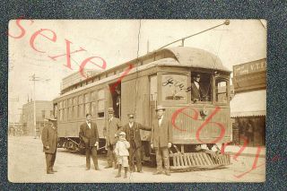 Nampa Idaho Trolley & Crew - Circa 1910 Rppc Photo Grade 2