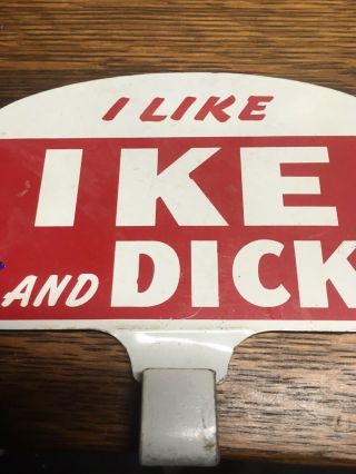 Eisenhower License Plate Attachment “I like Ike and Dick” 1950s 4