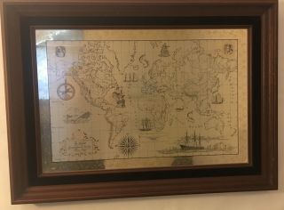 Royal Geographical Society Silver Map Of The World And Dog Fight 1917 Franklin M
