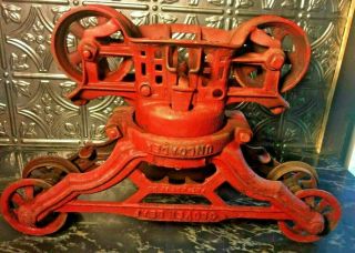 F.  E.  Myers 1903 Antique Clover Leaf Trolley Unloader Hay Barn Pulley In Vgc
