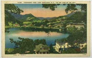 Postcard Lake Junaluska Nc Panoramic View Homes Hotels North Carolina Linen