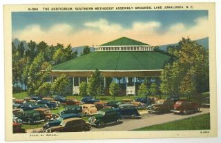 Postcard Lake Junaluska Nc Auditorium Southern Methodist Assembly Cars 1940 