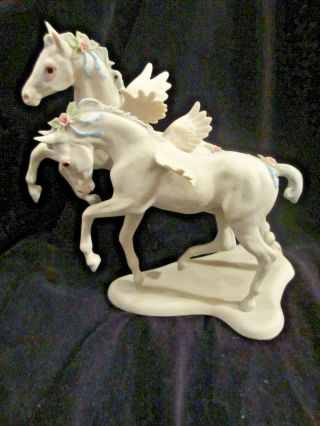 Cybis Porcelain Pegasus Colts " Flight & Fancy " Winged Horses Usa 1984 582 Kh