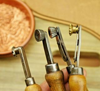 Antique Rare Shoemakers Tools Fudge Decoration Stitch Marker Wheels Set Of Four