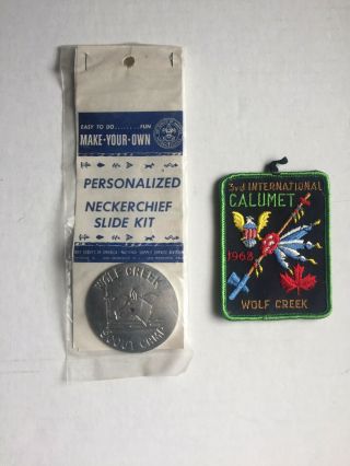 Personalized Neckerchief Slide Kit & 3rd International Calumet Patch - 1968