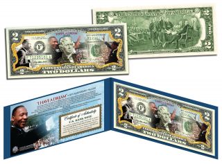 Martin Luther King (mlk) 50th Anniversary Official Legal Tender U.  S.  $2 Bill