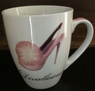 Art In Motion Marco Fabiano White Porcelain Coffee Cup Divalicious Pink Heels