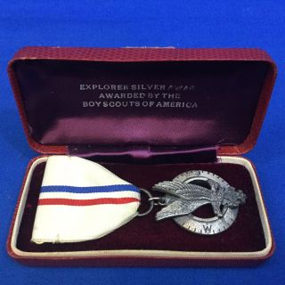 Boy Scout Explorer Silver Award Medal Sterling 3