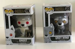 Funko Pop Game Of Thrones 19 23 Grey Wind And Ghost Vaulted Comic Con