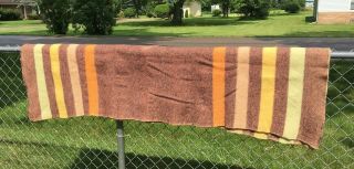 Vintage Orr Wool Health Blanket Stripe 62” X 77” Camp Cabin Rustic