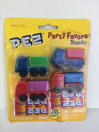 Pez Candy Roll Dispenser 4 Party Favors - Trucks Tara Toy Corporation