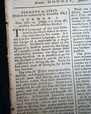 Rare Taxation Without Representation Pre Revolutionary War 1768 Boston Newspaper