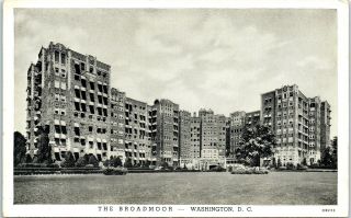 Postcard The Broadmoor Apartment Hotel Cleveland Park Washington Dc C1930s