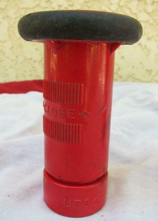 2 U.  F.  S.  1” Fire Hose Nozzle Adjustable Spray 1030 Red Polycarbonate - 2