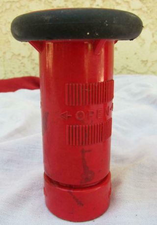 2 U.  F.  S.  1” Fire Hose Nozzle Adjustable Spray 1030 Red Polycarbonate - 3