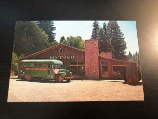 Postcard - Brooktrails Guest Ranch,  Willits,  Ca,  In The Heart Of The Redwoods Bus