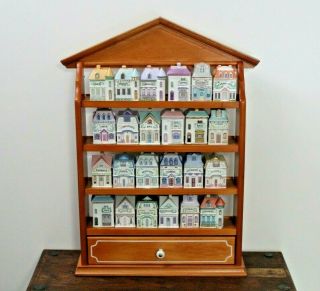 The Lenox Spice Village Complete Set Of 24 Spice Jars With Rack & Boxes