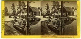1860s Crystal Lake Ca Waterfront On Dutch Flat&donner Lake Wagon Road Stereoview