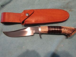 Handmade Custom Fixed Blade Knife.  Jeff Hollet Scagel Hunter.