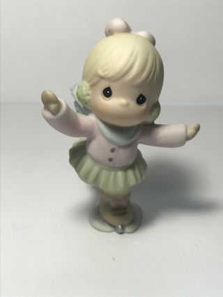 Precious Moments 1996 Pmj Pre - Owned Authentic Ice Skating Girl Rare Collectible