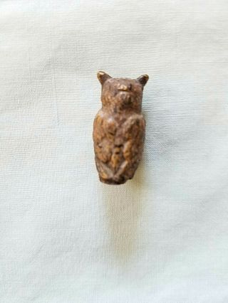 Antique Vienna Austrian Cold - Painted Bronze Miniature Owl 1 