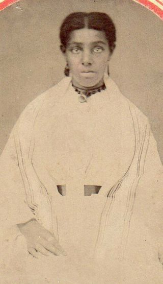African American Woman In White.  Very Unique Tintype Image.  Black Americana.