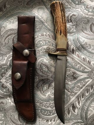 Randall Made Knife Model 3 6 " Inch Hunter Stag Compass Vietnam Era Early 1960 