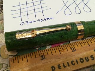 Exceptional Jade Marble SWAN ETN46 pen with 14K 6 EF Nib - Restored 2