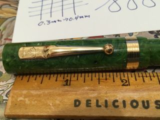 Exceptional Jade Marble SWAN ETN46 pen with 14K 6 EF Nib - Restored 5