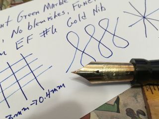 Exceptional Jade Marble SWAN ETN46 pen with 14K 6 EF Nib - Restored 7