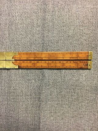 RARE AND E.  A.  STEARNS & CO.  NO 24 BOXWOOD BRASS RULE RULER.  (1856 - 1902) 7