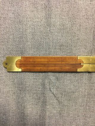 RARE AND E.  A.  STEARNS & CO.  NO 24 BOXWOOD BRASS RULE RULER.  (1856 - 1902) 8