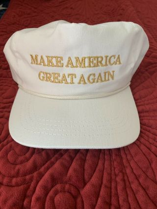 Trump Make America Great Again Hat White/gold Authentic Califame.  Rare.