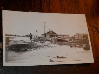 Texas City Tx Galveston - Rare 1915 Rppc Hurricane - Devastation - Water