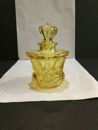 Fostoria Yellow Glass Vintage Perfume Bottle W/ Yellow Glass Stopper