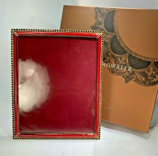Elegant Jay Strongwater 8 " X 10 " Ruby Red Bejeweled & Enamel W/box Photo Frame
