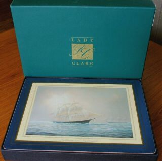 Lady Clare Placemats Tall Ships Clipperships X6 Cutty Sark Dave Crockett W/box