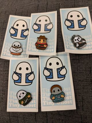 Nycc 2017 Exclusive Horror Bimtoy Tiny Ghost Enamel Pins Set Of 5