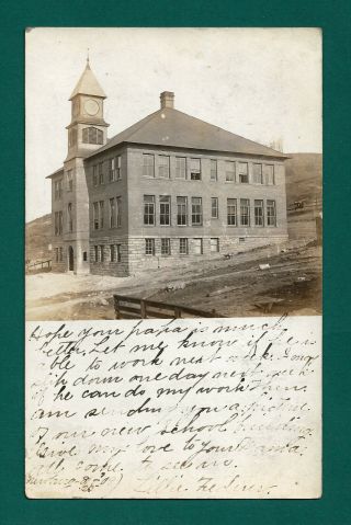 Newburgh,  Preston County,  Wv Real Photo Post Card View Of School,  1909