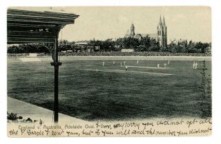1905 Postcard Of England V Australia Cricket Test Match At The Adelaide Oval