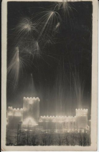 Postcard Of Saranac Lake N.  Y.  Ice Palace 1920