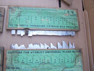 Stanley No.  55 combination woodworking hand plane with 55 cutters and box 11