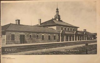 Union Depot Railroad Station Helena Montana Postcard 1900s Rr History Near