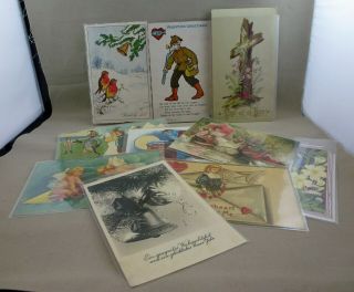 Vintage Holiday Postcards,  Easter,  Valentine’s Day,  Christmas &