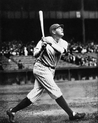 Babe Ruth Swinging Bat Vintage Baseball 8x10 Silver Halide Photo Print