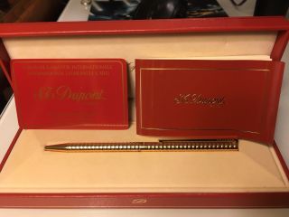 S.  T.  Dupont Classic Antique Gold Ballpoint Pen Made In France