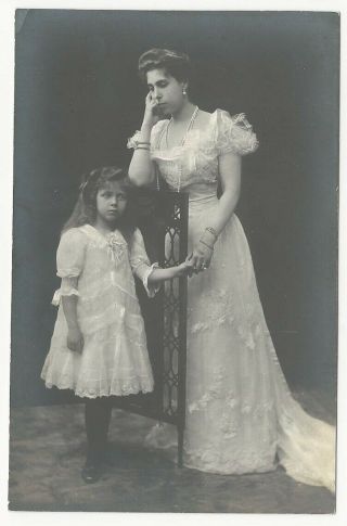 Vintage Postcard Grand Duchess Victoria Melita Of Hesse & Princess Elisabeth