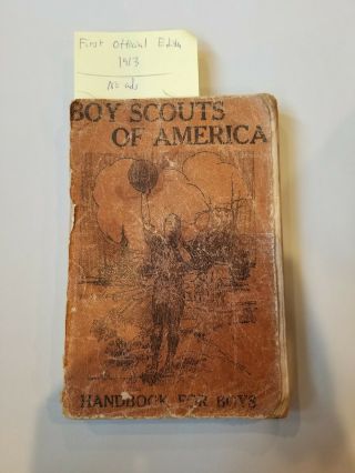 First Official Edition Boy Scout Handbook 1913 Special Maroon Cover