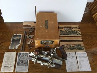 Stanley 45 Plane With 22 Cutters.  Directions.