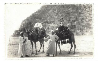 Rppc Egypt Tourists Riding Camels Postcard